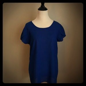 Short sleeve royal blue blouse
